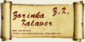 Zorinka Kalaver vizit kartica